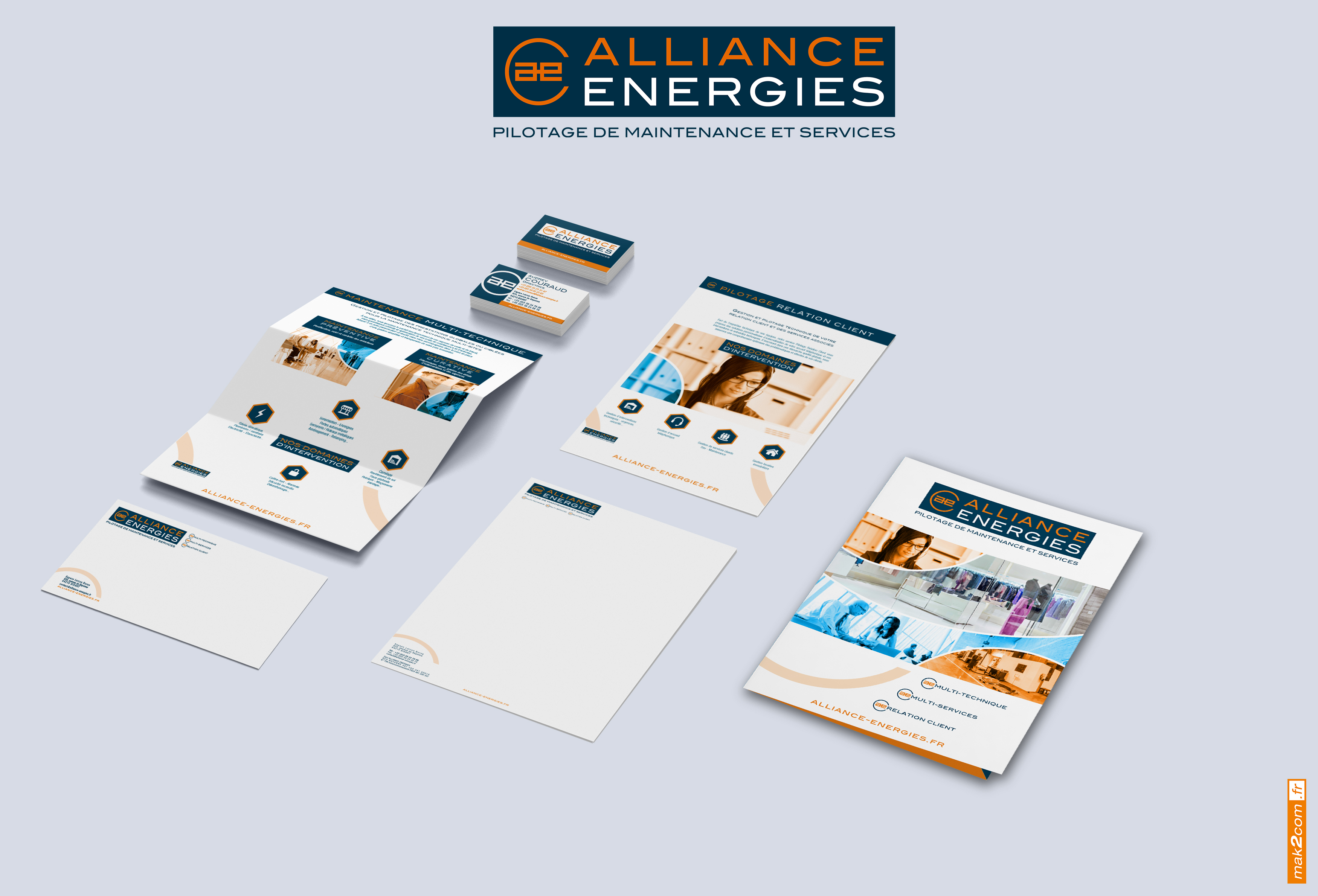 Mockup réalisé par Mak2com pour Alliance Énergies