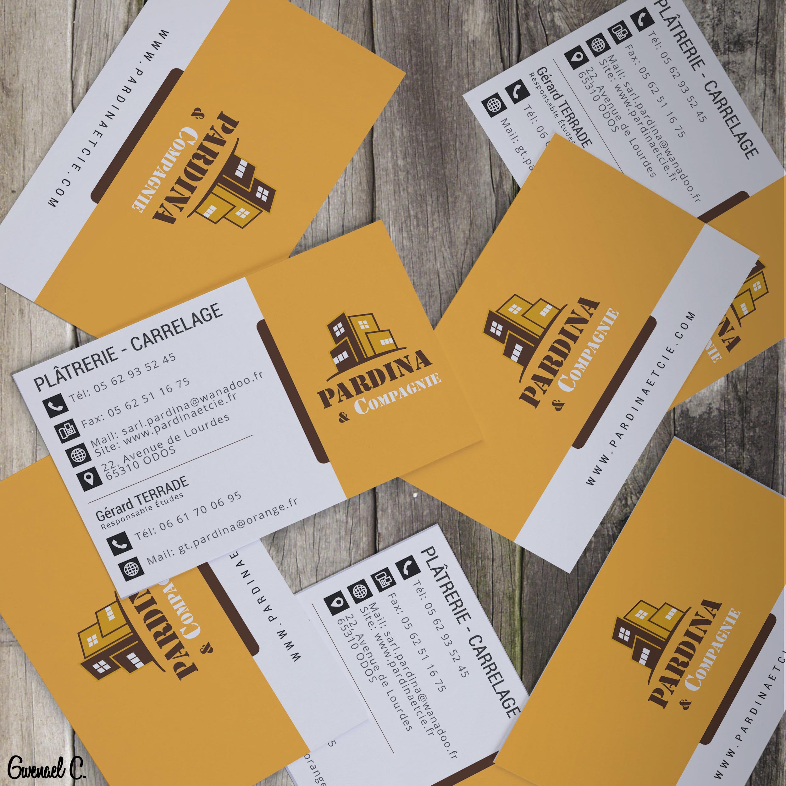 Cartes de visite de l'entreprise Pardina et Compagnie