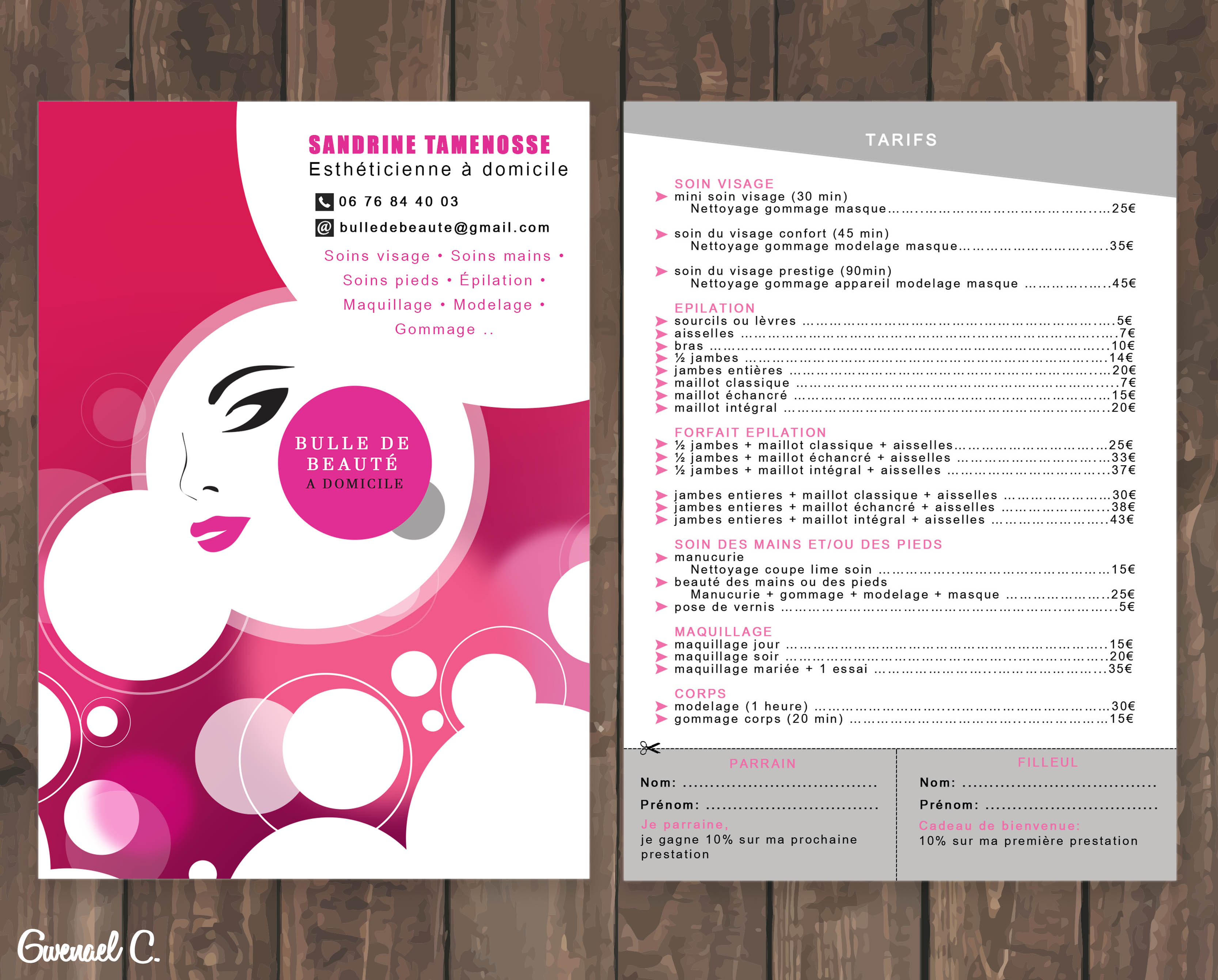 Flyer de l'entreprise Bulle de Beauté à domicile