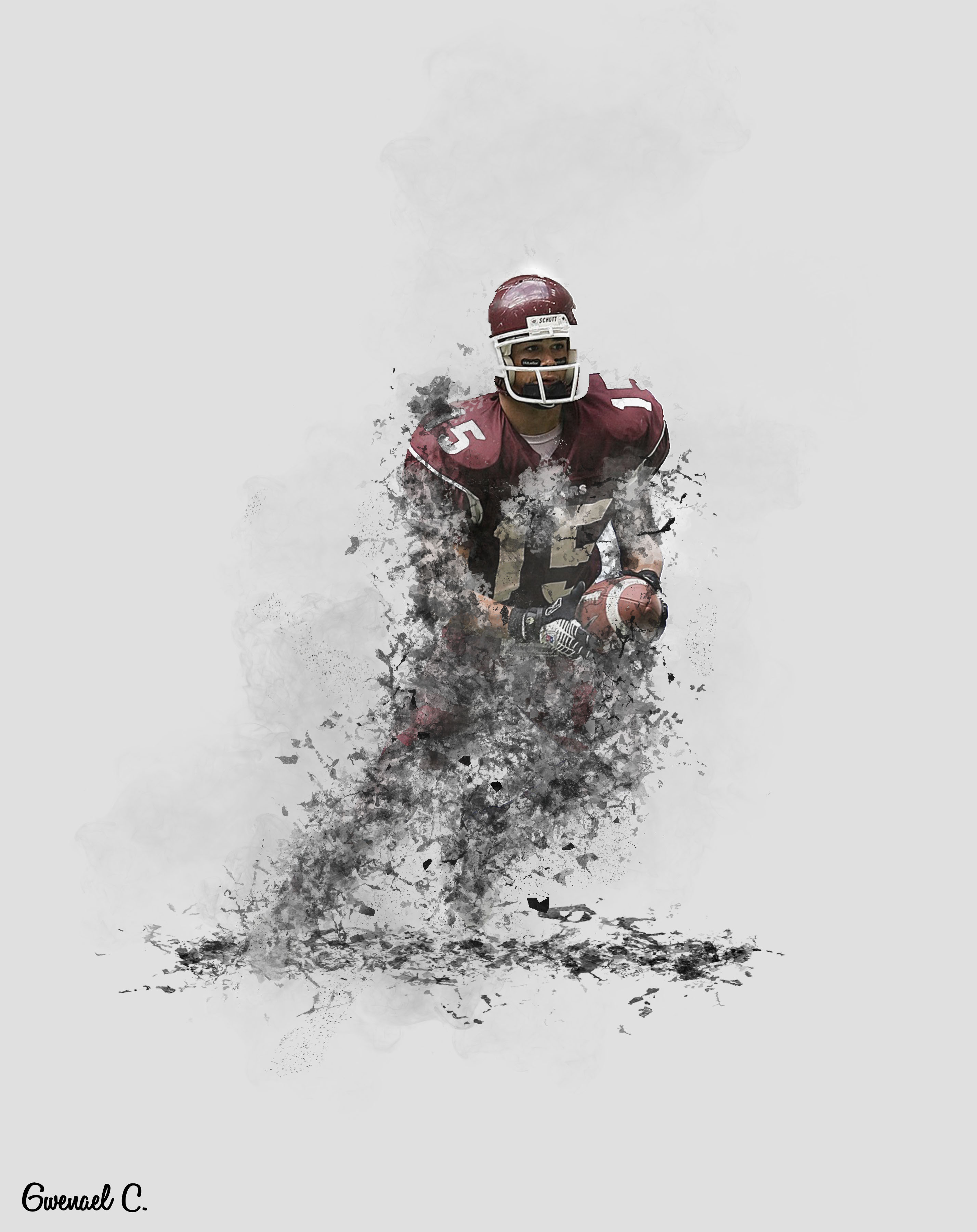 Effet visuel sur un joueur de football américain