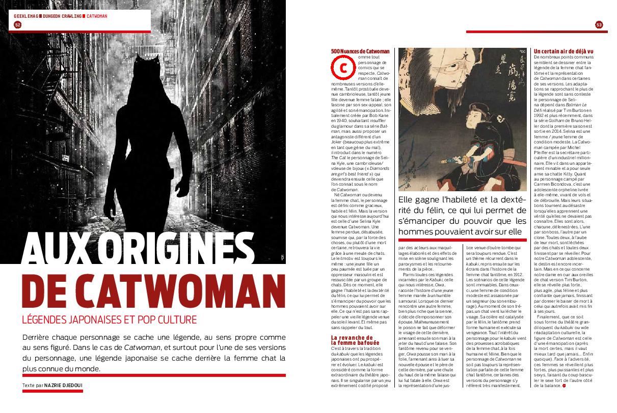 Article de Geek Le Mag sur Catwoman