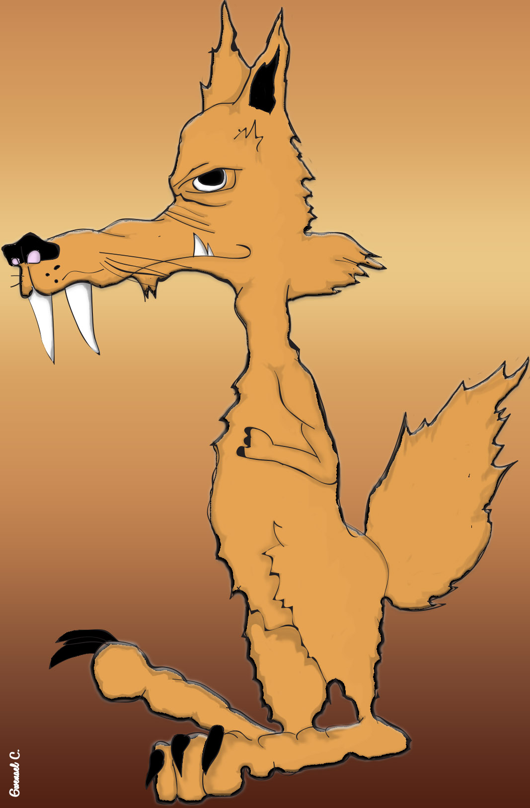 Dessin d'un renard à la façon cartoon